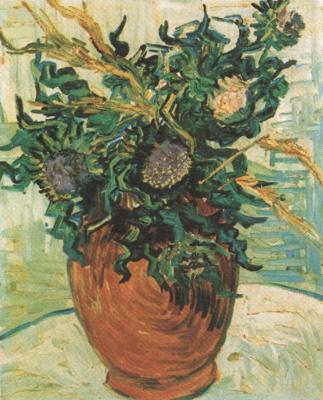 Vincent Van Gogh Still life:Vase with Flower and Thistles (nn04)